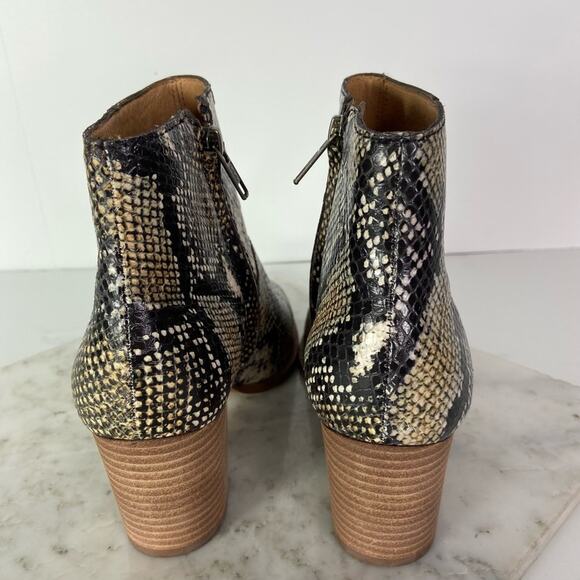 New Madewell The Rosie Ankle Boots Snakeskin Print Heeled Western Bootie 6.5 - Picture 5 of 10